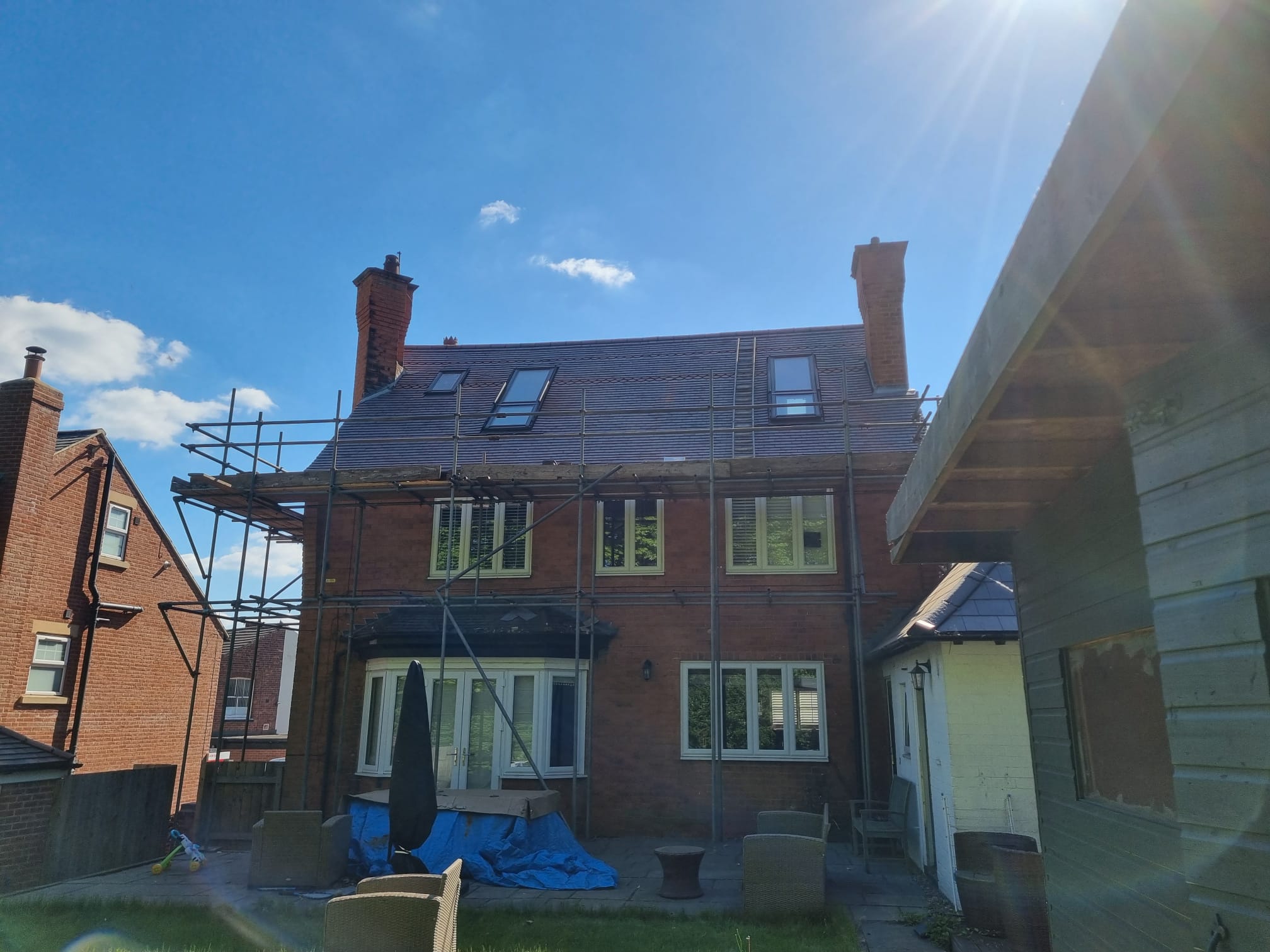 Building renovation exterior view