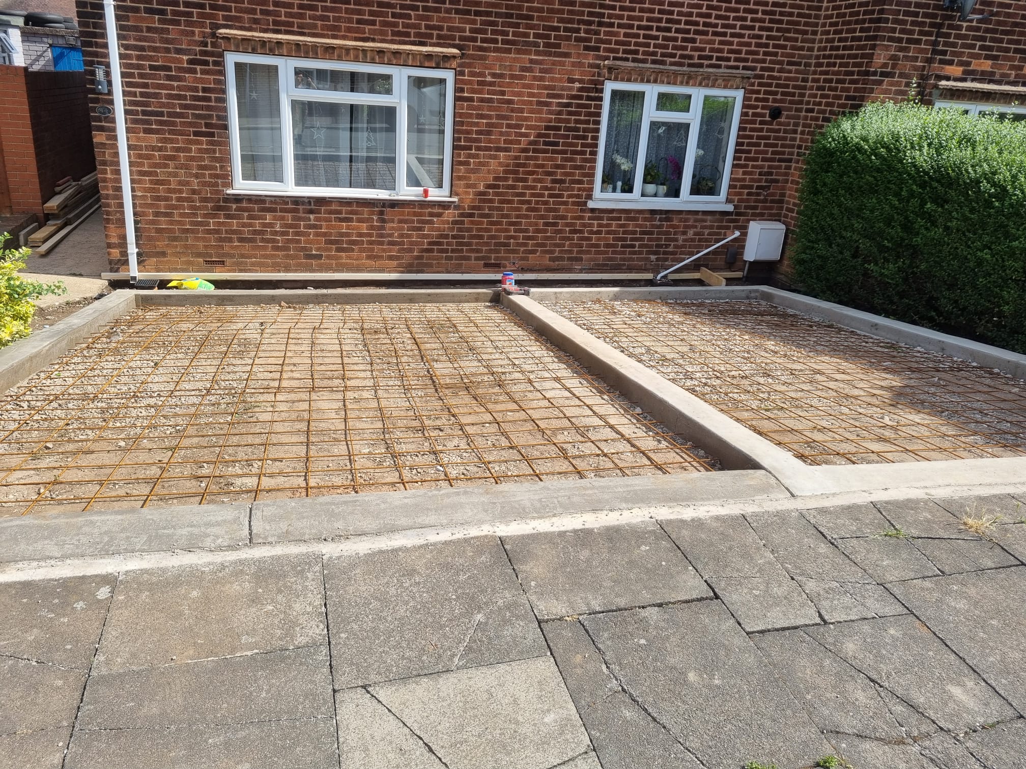 Foundation reinforcement for patio area